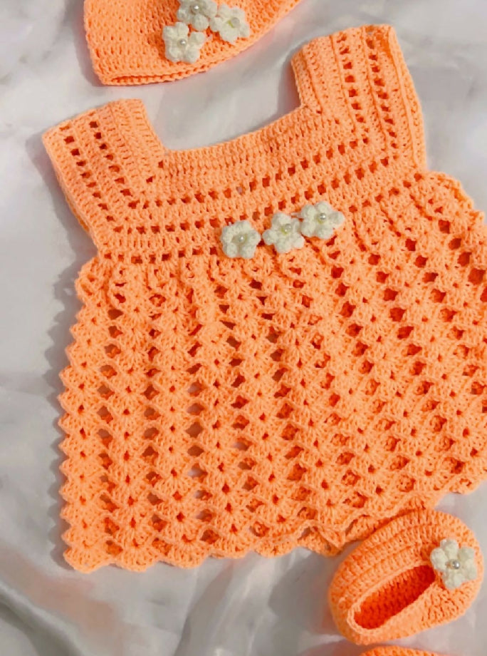 Baby crochet frock set