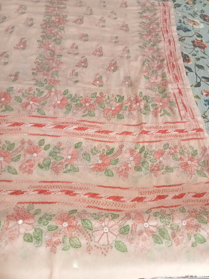 2piece bamber shafoon suit kacha kaam with tarkashi