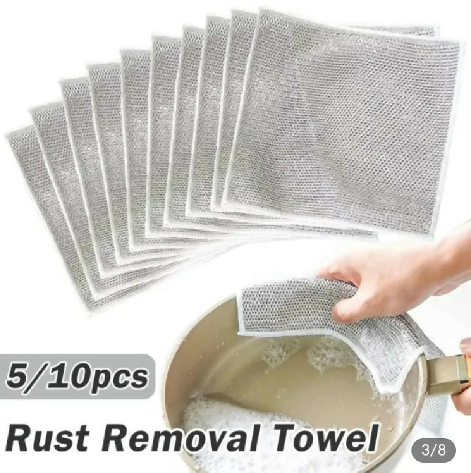 Pack of 5 kitchen steel mesh wire dish washer