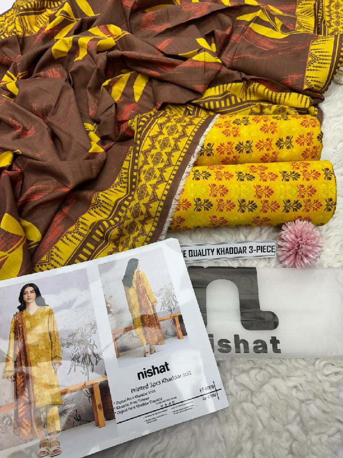 Nishat printed khaddar 3piece suit