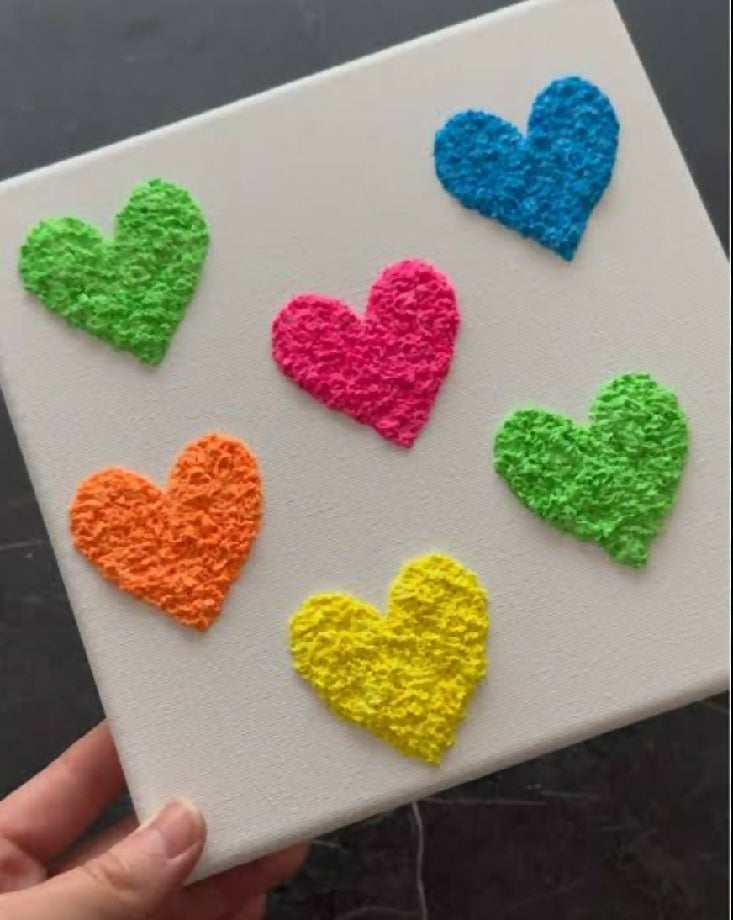 Hand made tissu paper texture hearts