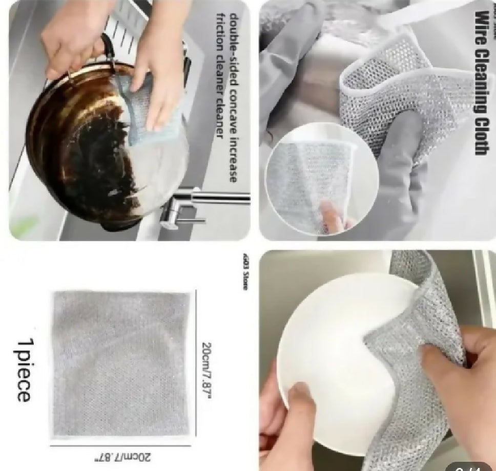 Pack of 5 kitchen steel mesh wire dish washer