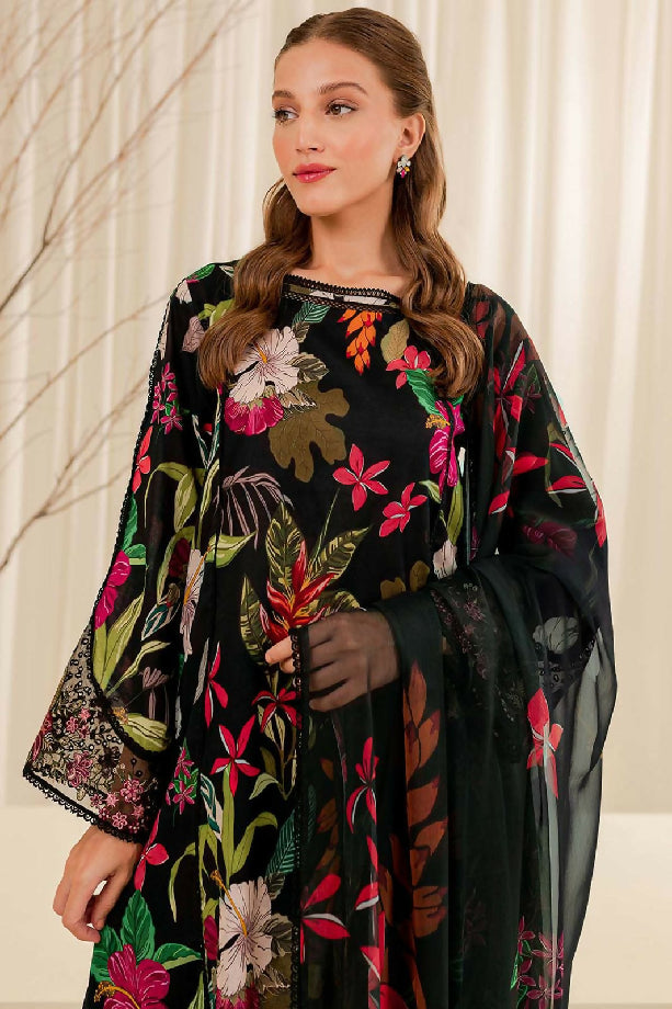 AGAIN AVAILABLE ON DEMAND ?? BRAND…FARASHA Unstitch Replica FABRIC LAWN Suit With SILK Dupatta