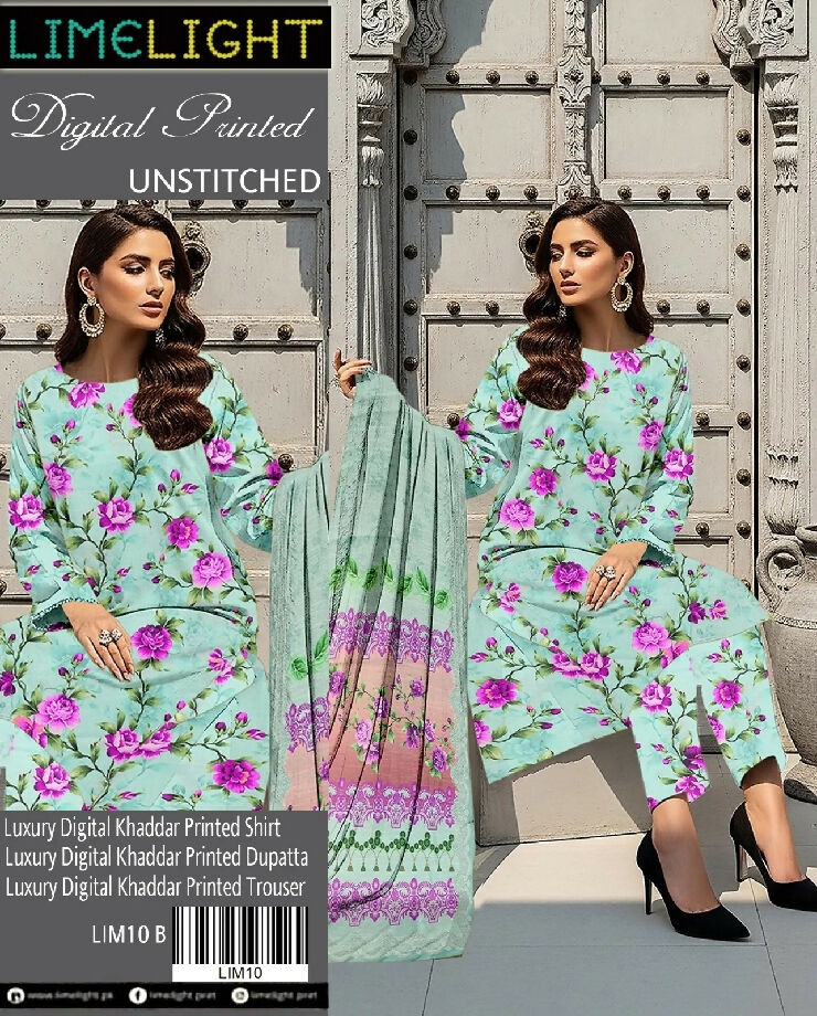 Limelight luxury digital khaddar printed 3 pc
