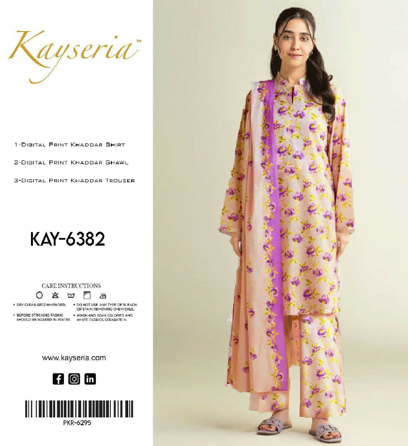 Unstitched Khaddar 3pc