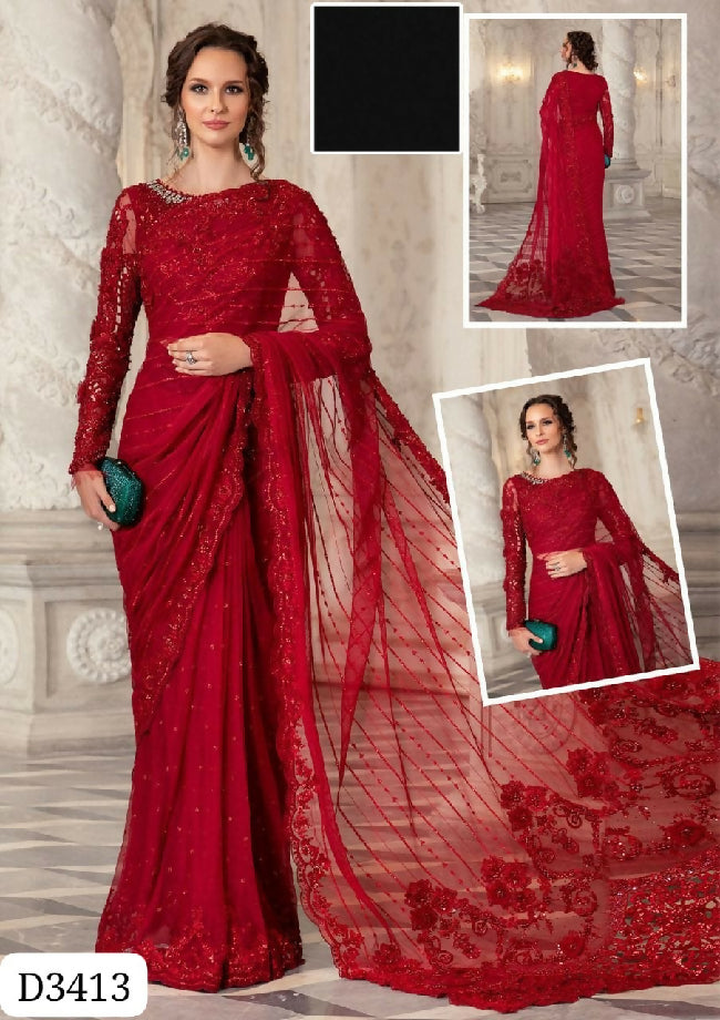 Saree Maria b Net Red saree