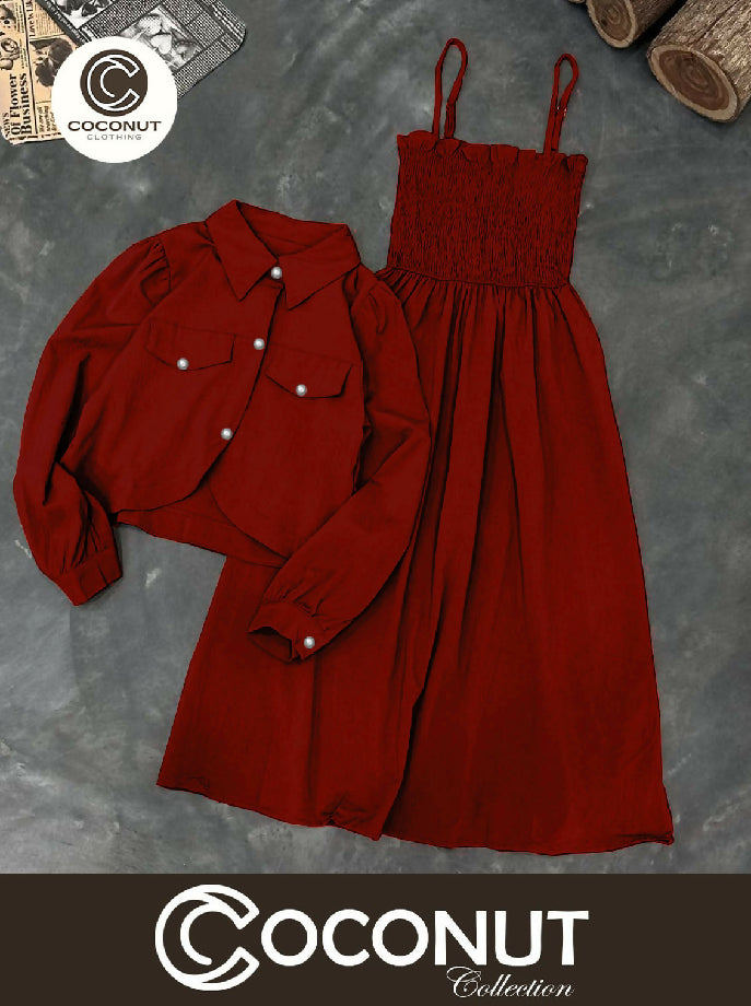 Coconut collection romper frock 2 pcs