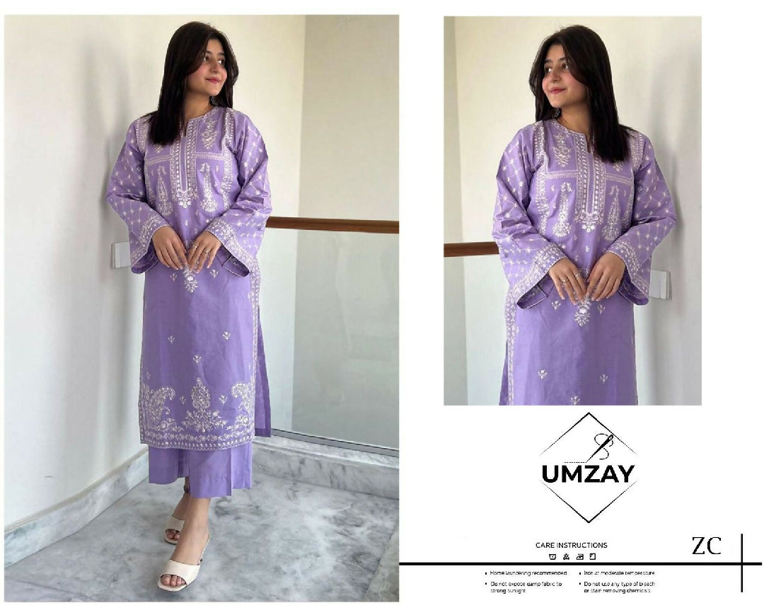 Unstitched Embroidered Two Piece