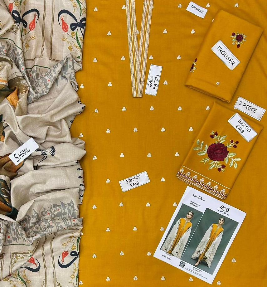 _WINTER'S COLLECTION_ ?* ? *CATEGORY : DHANAK 3PC EMBROIDERED* > DHANAK EMBROIDERED COLLECTION