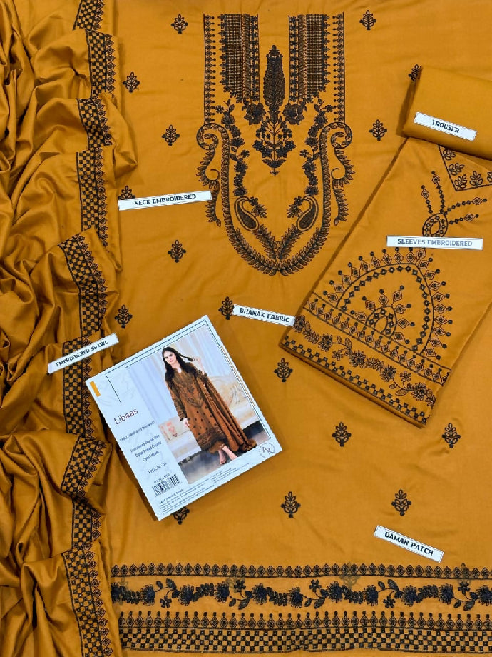 3 piece unstitched embroidered suit