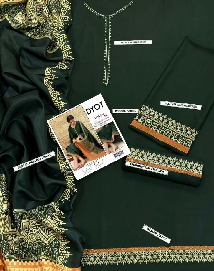 Women Embroided suit dhanak collection