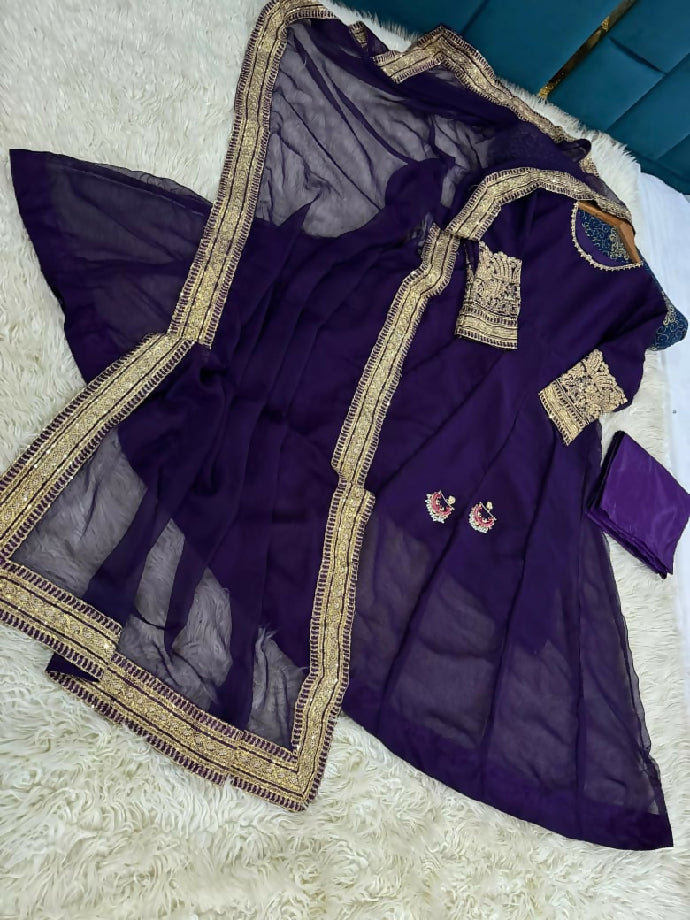 Chiffon Embroidered Maxi