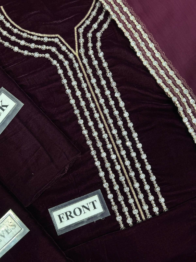 Velvet with chaffion dupatta