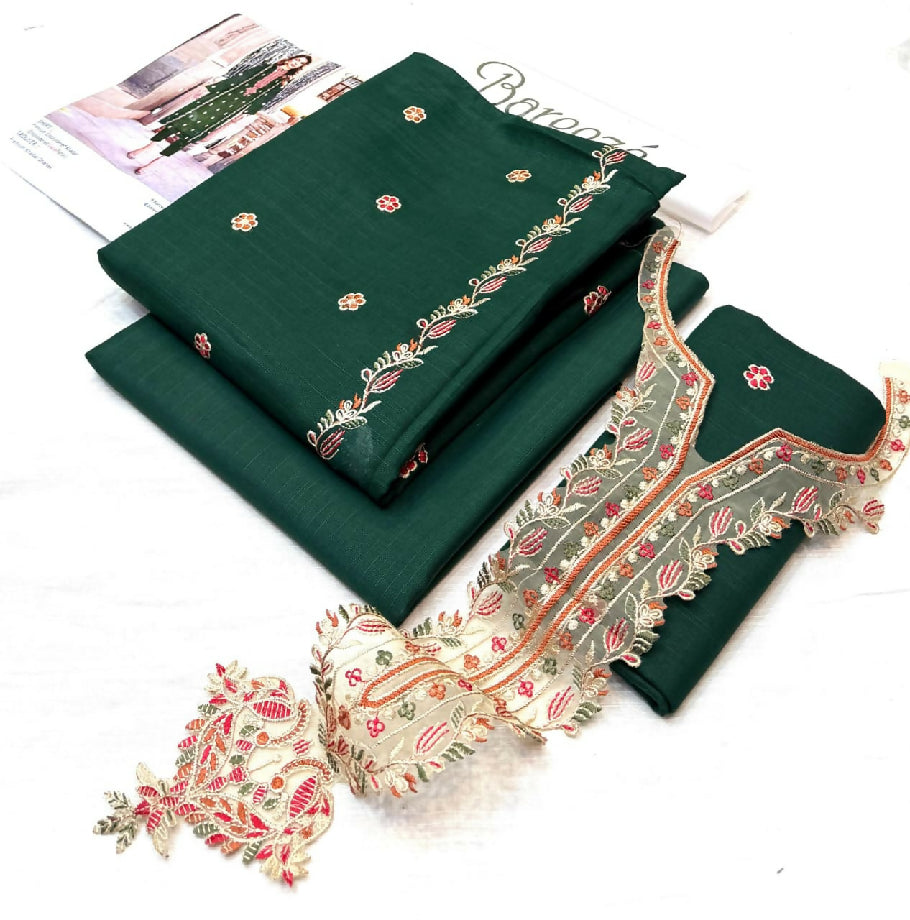 Bareeza 100% pure 2pc embroidered khaddar fency stuff