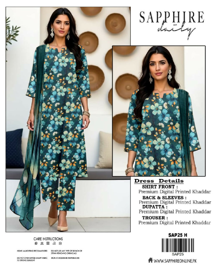 Sapphire digital khaddar printed 3 pc