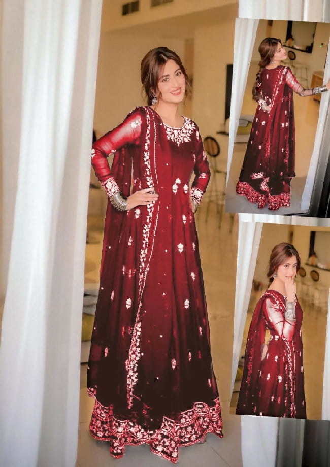 NEELS Special chiffon frock with malai trousers