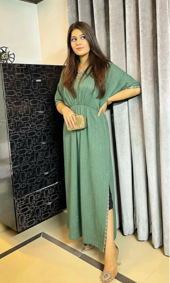 Embroidered Chiffon Kaftan (10+ Colors Available)