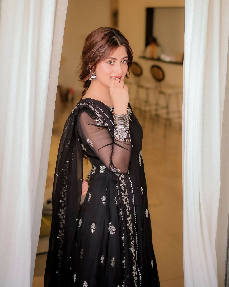 NEELS Special chiffon frock with malai trousers