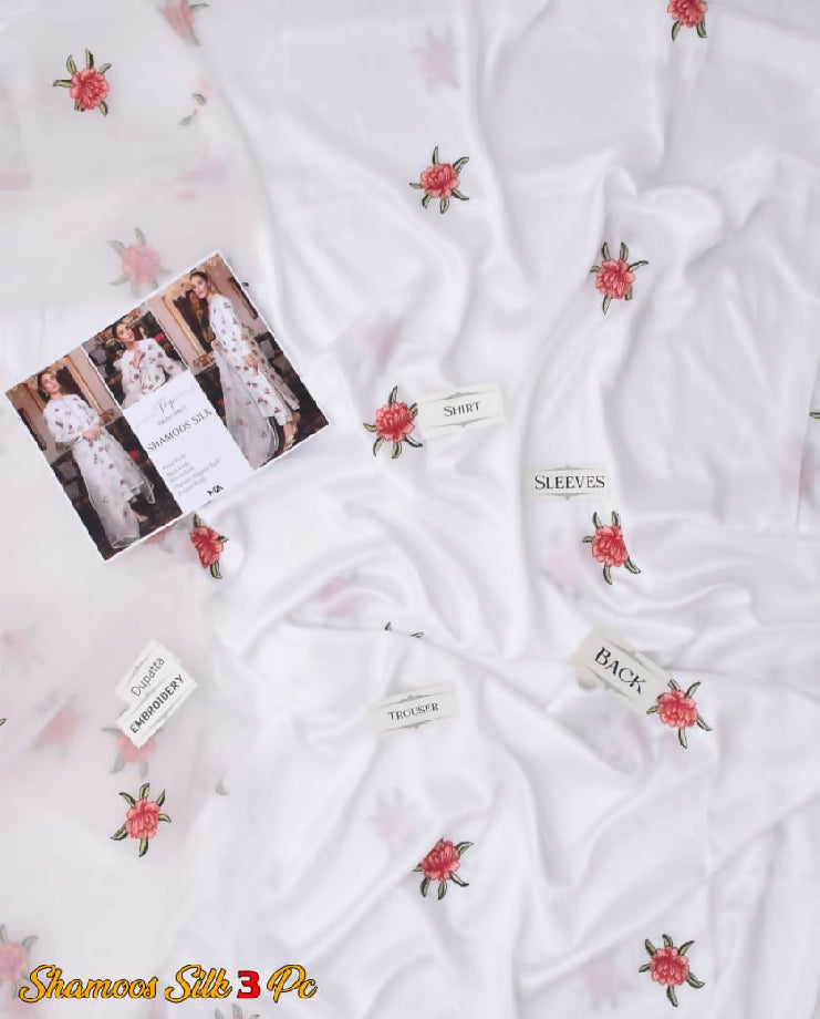 Embroided silk shamose