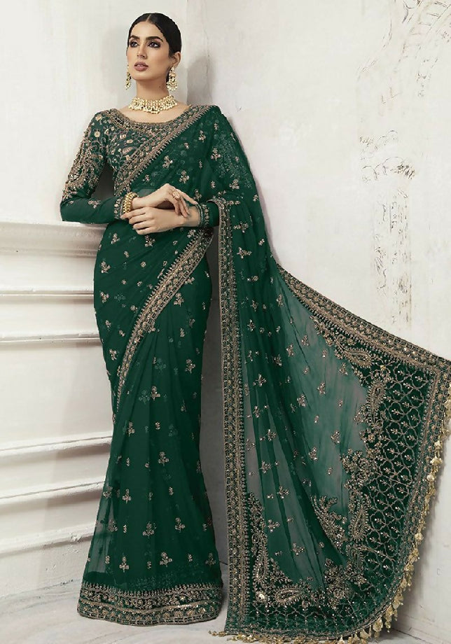 Full heavy embroidery saree