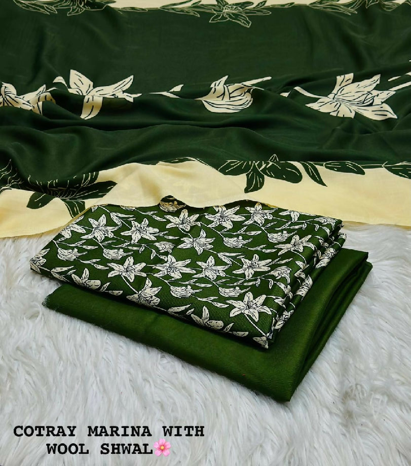 Imported marina kotrai with wool shawl