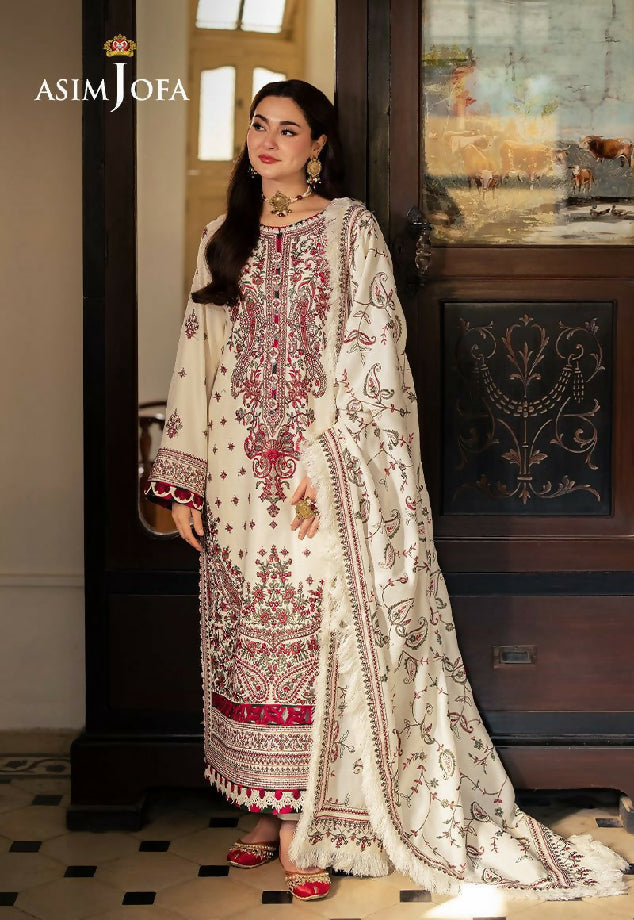 Unstitched Embroidered Dhanak Three Piece