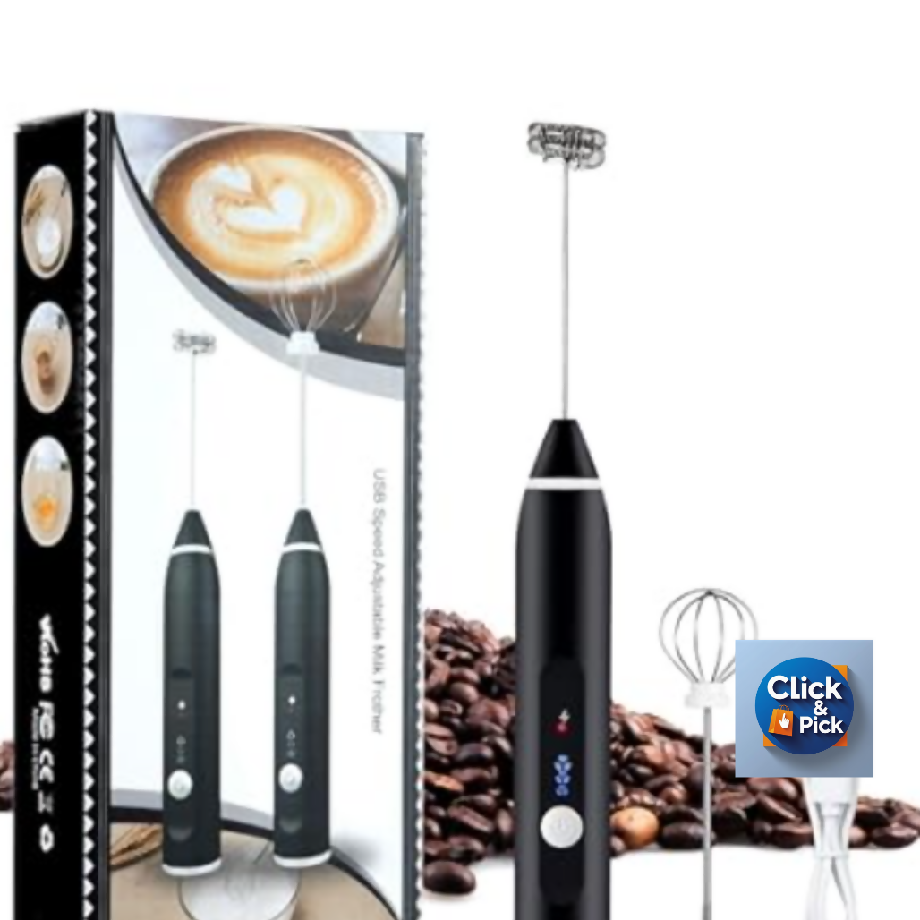 Electric Milk Frother Handheld Foam Maker with Whisk – Rechargeable Coffee Mixer