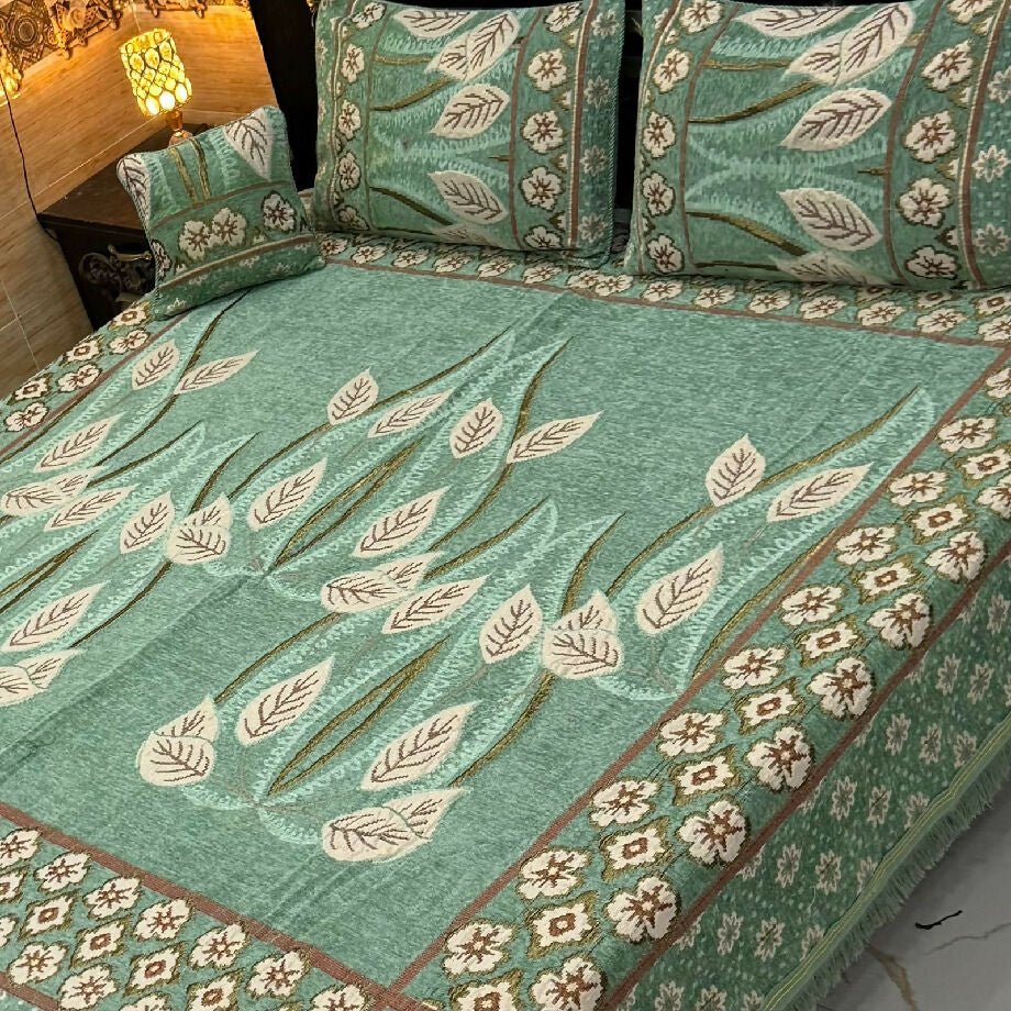 4pc velvet jaquard bedsheet