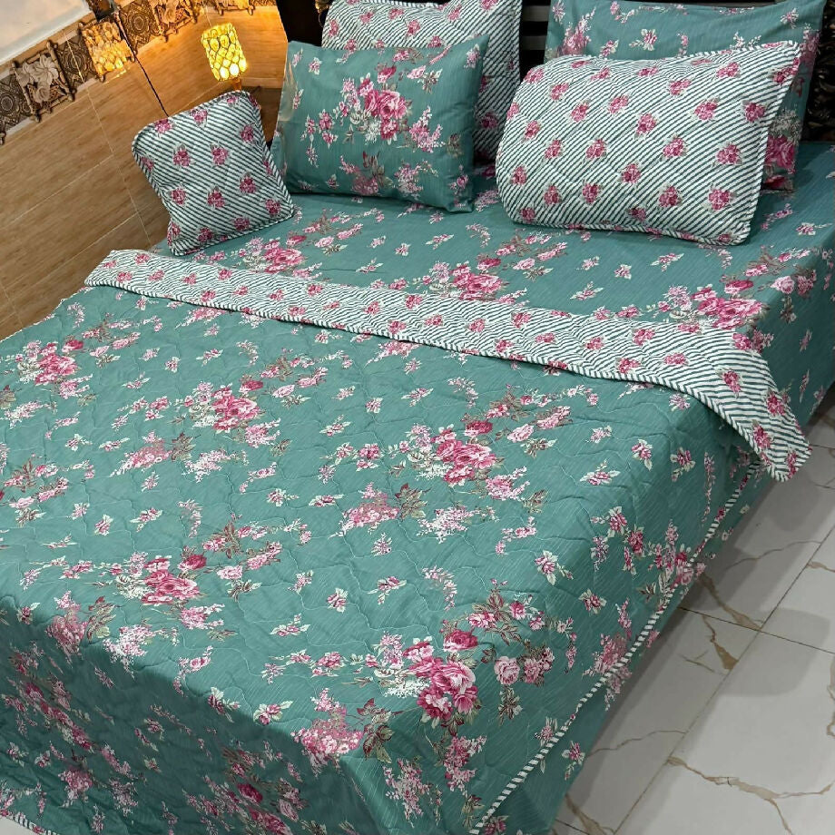 7pc printed comforter set bedsheets
