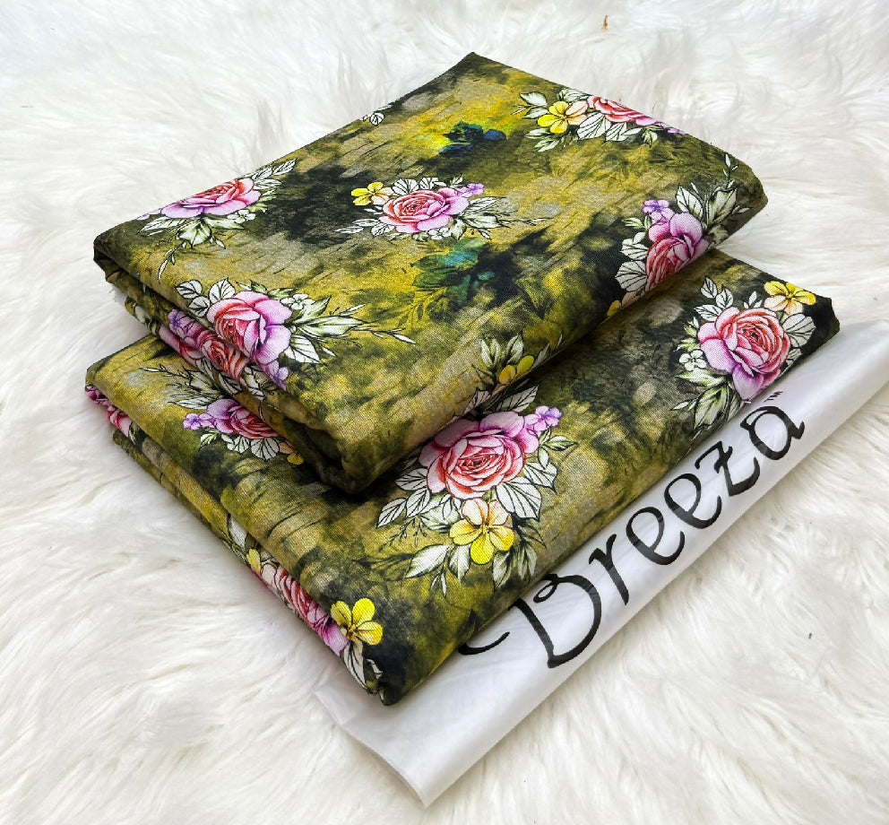 Unstitched Printed Khaddar Two Piece