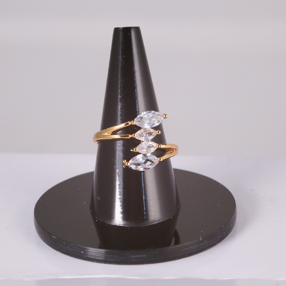 Triple Marquise Stone Gold-Plated Ring