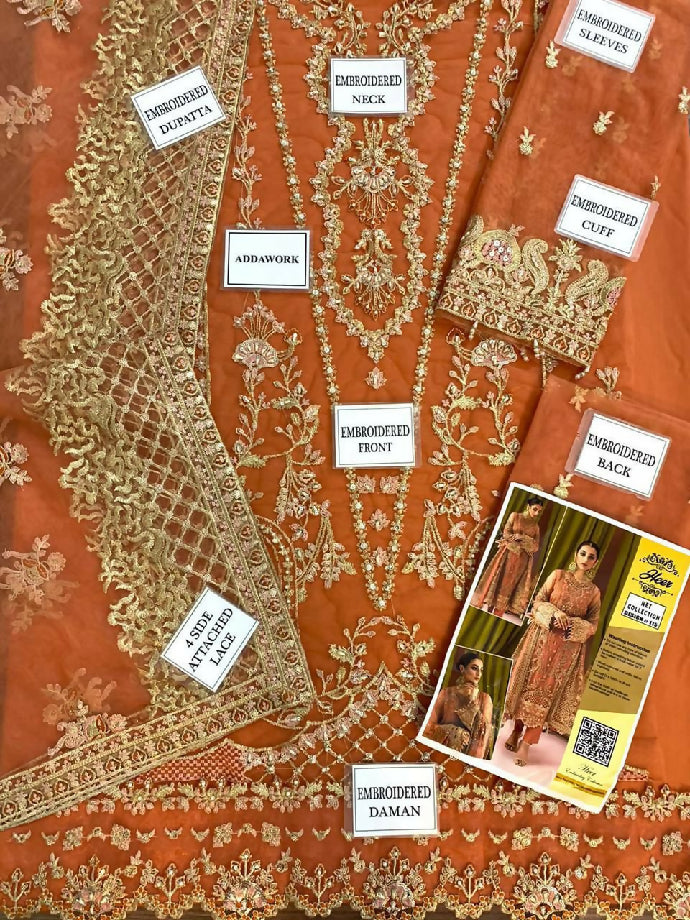 HEER Malai fully embroidered adda work 3 pc suit