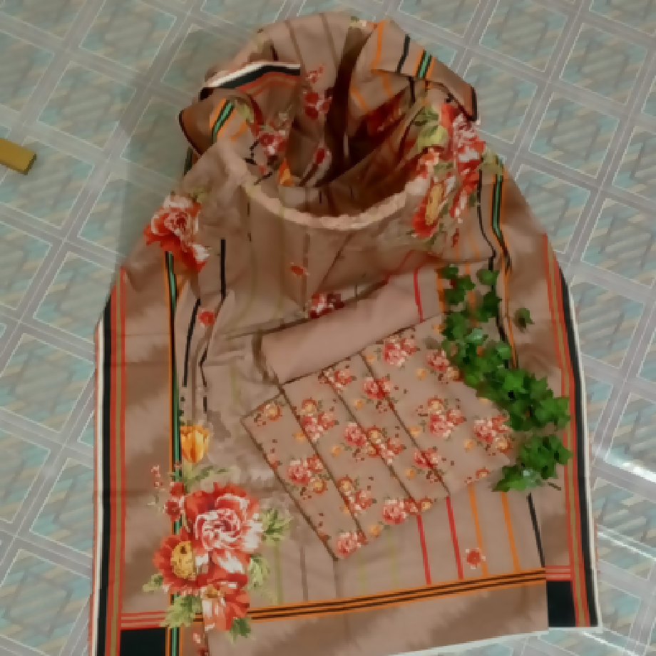 Brownish Orange Bloom – 3-Piece Khaddar Suit