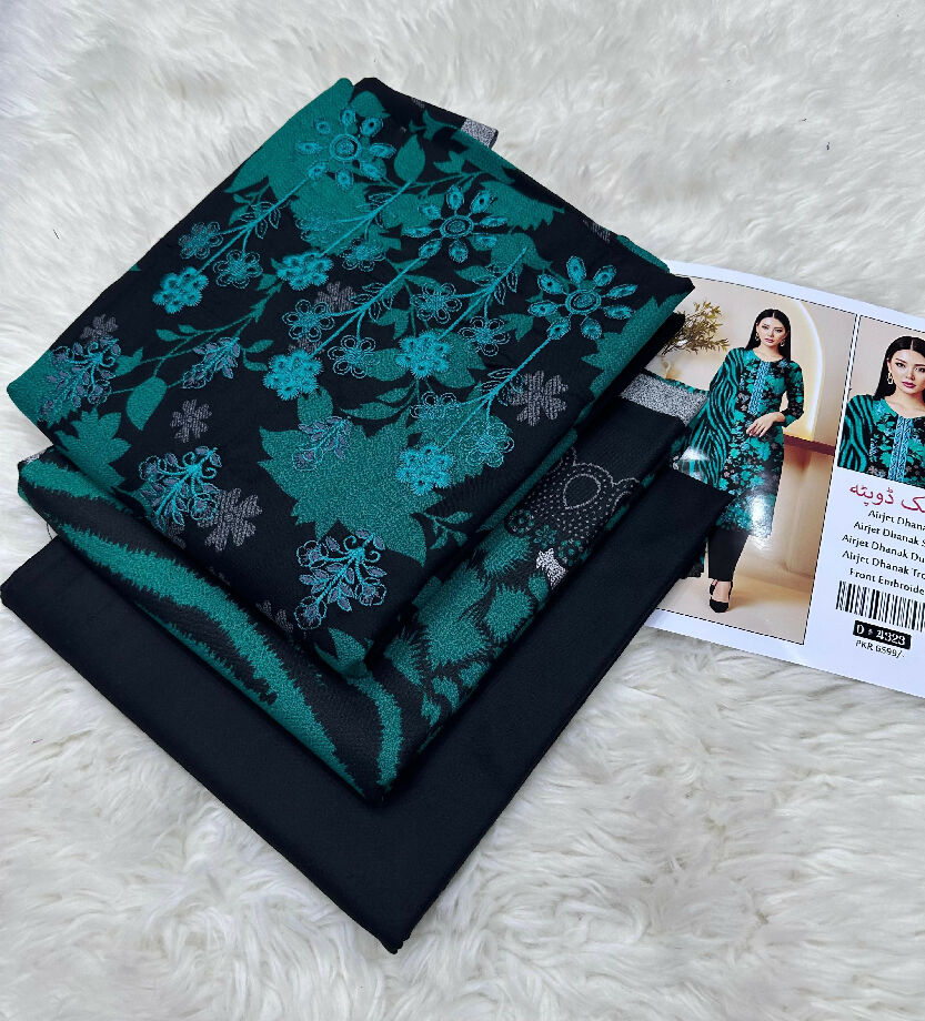 Unstitched Dhanak Embroidered Three Piece