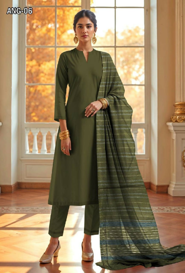 UNSTITCHED KHADI SILK Three Piece