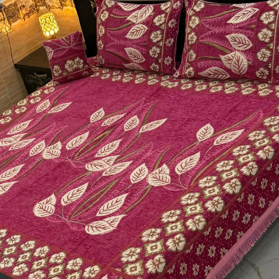 4pc velvet jaquard bedsheet
