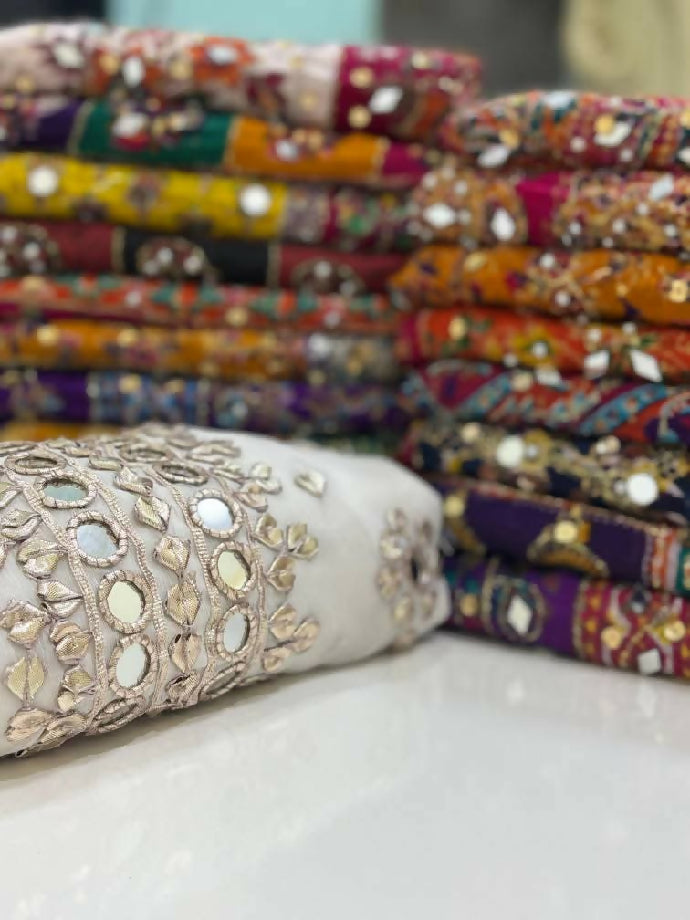 Gotta mirror work suit with kamdani duppta