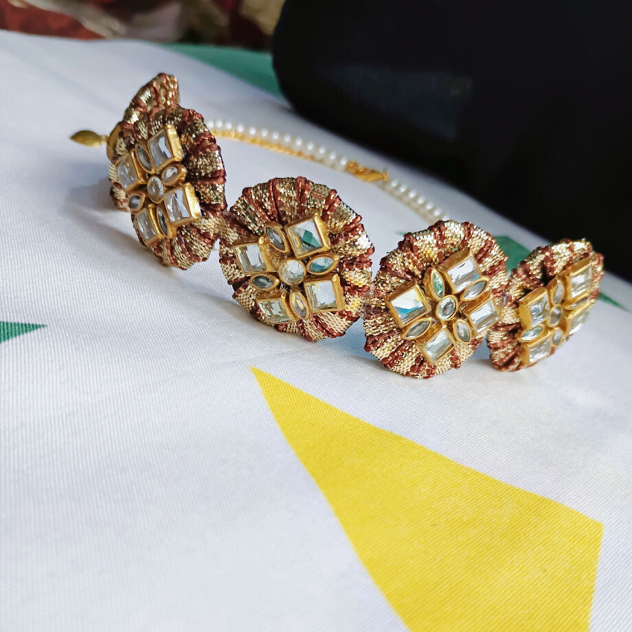 Handmade gotta & Kundans choker