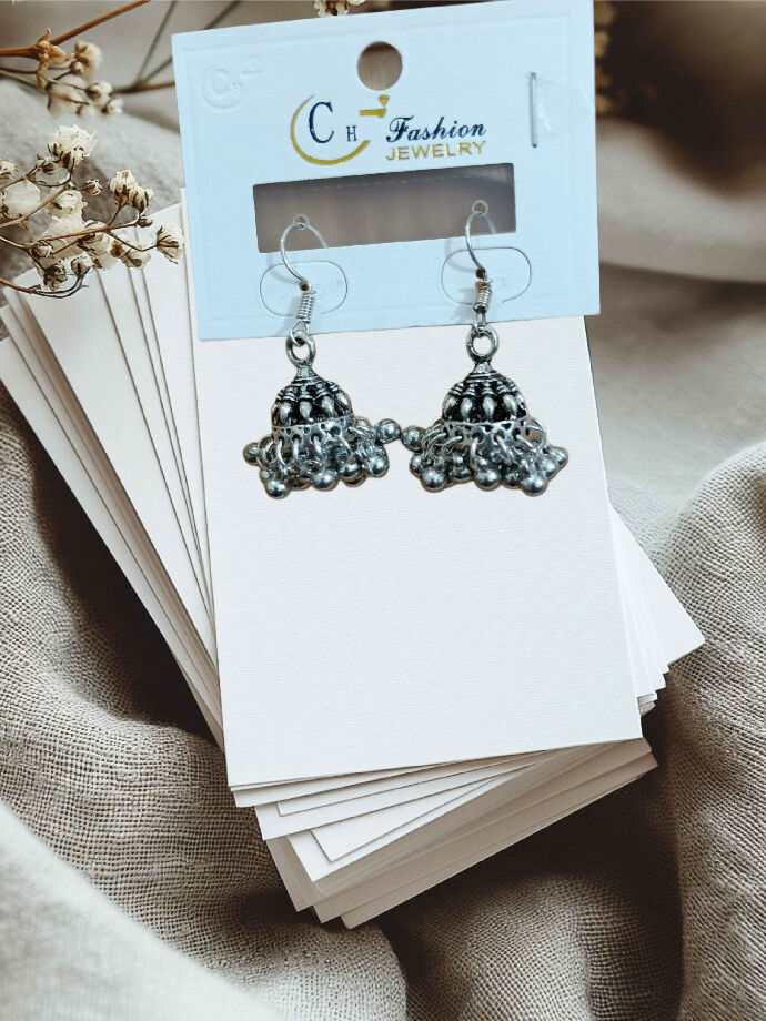 Silver Jhumka Earrings