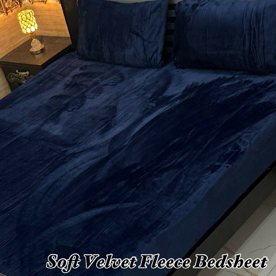 Soft velvet fleece bedsheet kingsize
