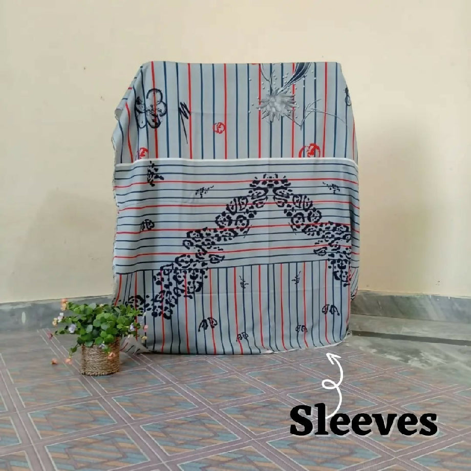 3-Piece Imported Viscose Suit – Grey & Red Floral Unstitched Winter Wear