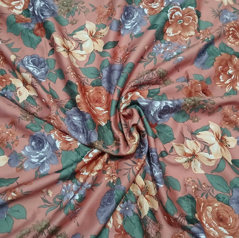 Luxurious Dusty Rose Silk Satin Fabric (Imported Suit Piece)