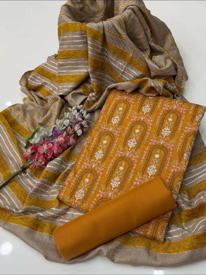 Latest winter suit banarsi shawl with dhanak marina suit