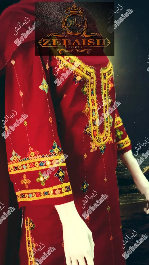 Hand embroidered suit