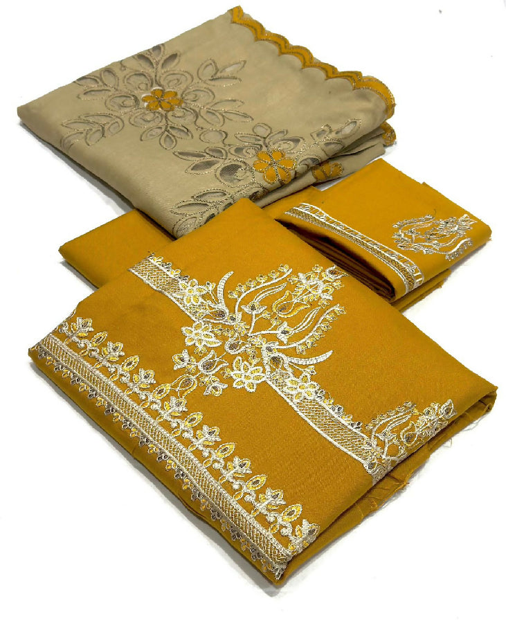 Tawakel 3 PC embroidery fancy dhanak
