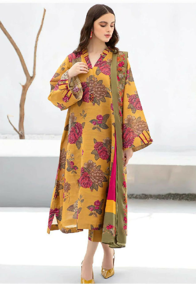 Baroque karandi 3 piece printed suit