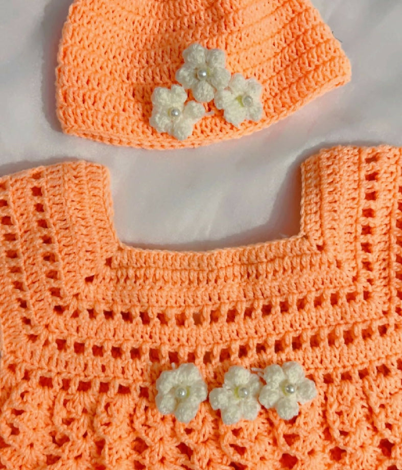 Baby crochet frock set