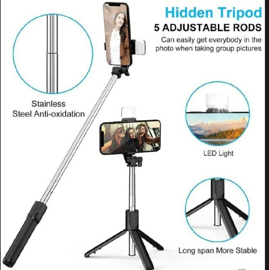 4 in 1 Wireless Selfie With Fill Light Stick