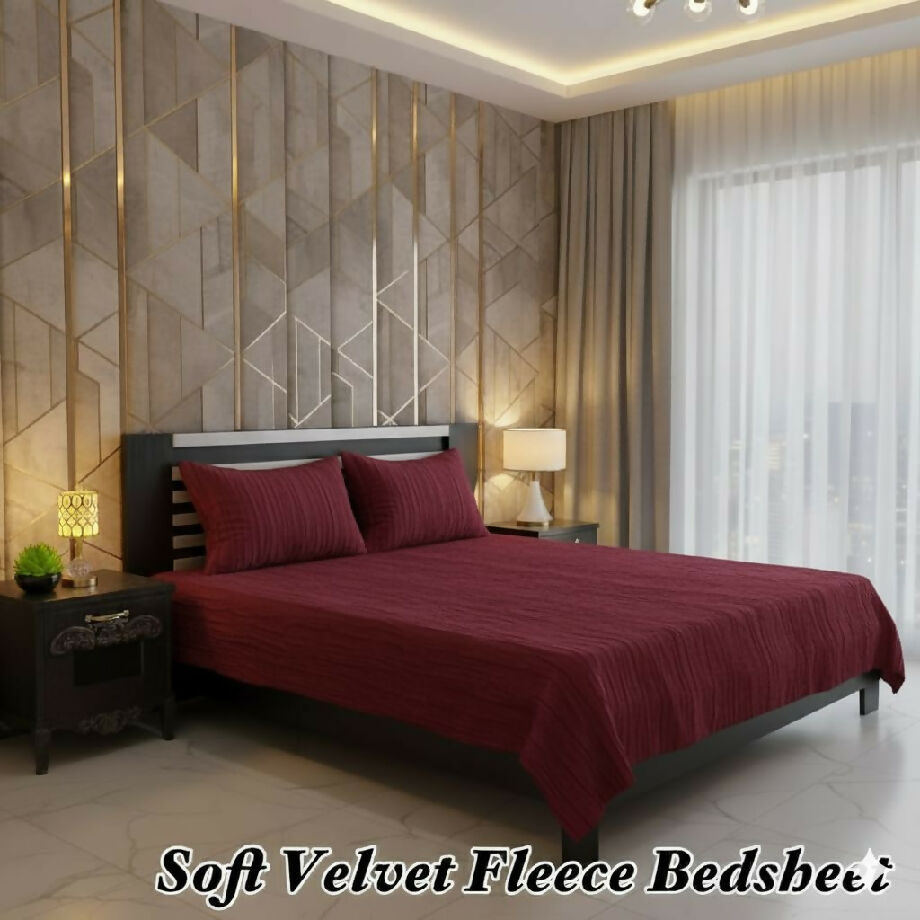 Soft velvet fleece bedsheet kingsize
