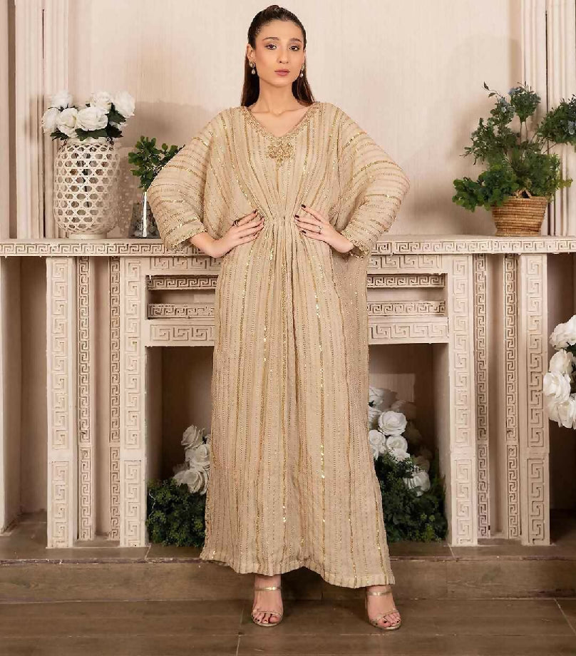 Embroidered Chiffon Kaftan (10+ Colors Available)